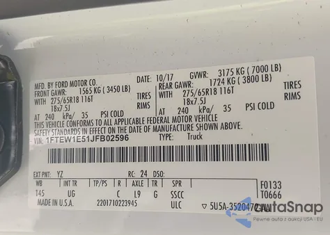 2018 Ford F-150 Xlt from USA, damaged, VIN 1FTEW1E51JFB02596